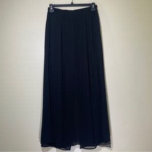 Vintage Palazzo Pants Women’s 8 Black Sheer Overlay Bohemian by Tradition 30x29”